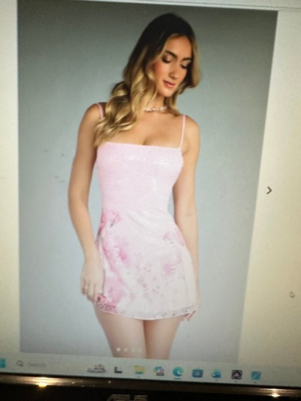 Windsor Garden Glitz Sequin Cutout Mini Dress Pink XS
